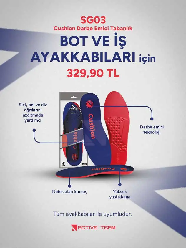 Active Team bot ve iş ayakkabıları için ürün postu